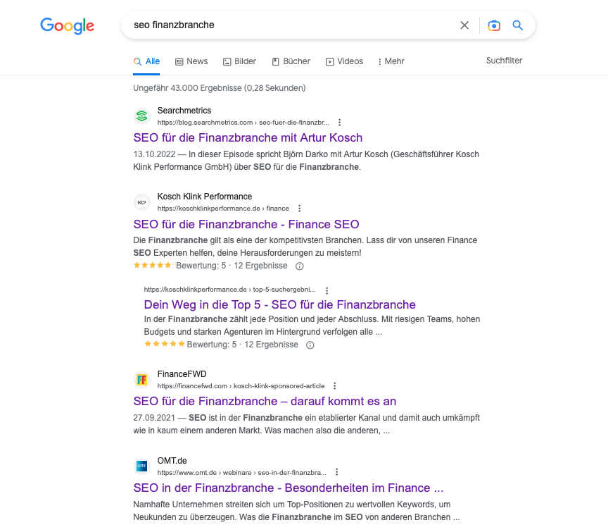 Google SERP (Search Engine Result Page)